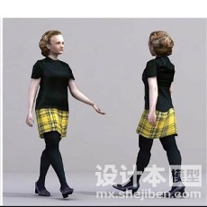 服装女模特3d模型下载