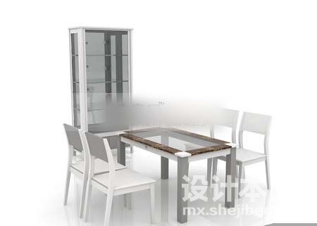 概念桌椅组合3d模型下载
