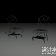 铁艺椅3d模型下载