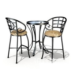 室外咖啡桌椅3d模型下载