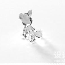 装饰摆设水晶熊3d模型下载