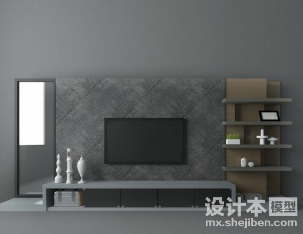 电视背景墙3d模型下载