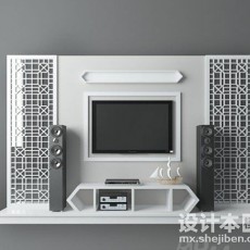 电视柜设计3d模型下载
