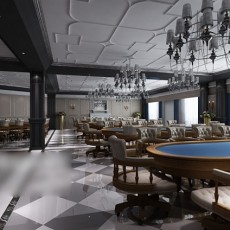 大型餐厅3d模型下载