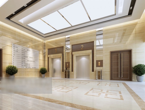 办公楼电梯走廊模型