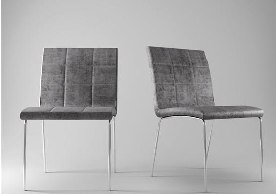 灰色绒布单椅3d模型下载