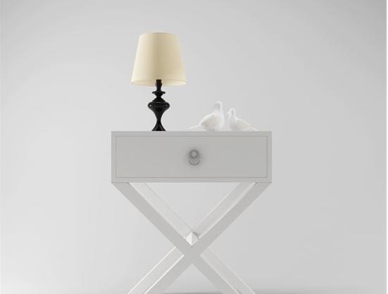 白色装饰主义床头柜3d模型下载