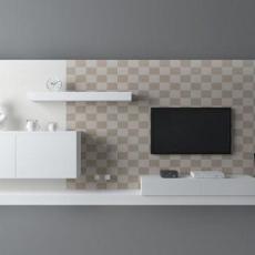 现代白色电视墙3d模型下载