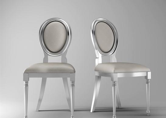 银色新古典单椅3d模型下载