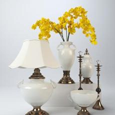 欧式花瓶台灯组合3d模型下载