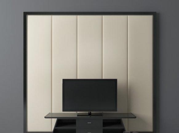 现代灰色电视墙3d模型下载