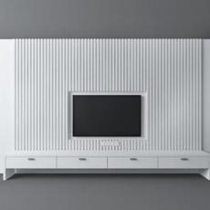 白色电视墙 3d模型下载