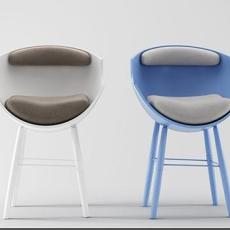 蓝色椅子3d模型下载