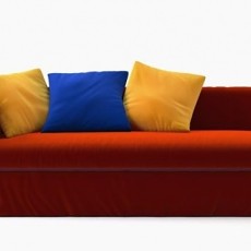 红色沙发三维3d模型下载