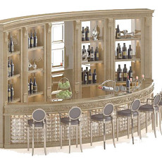 欧式酒柜吧台椅3d模型下载