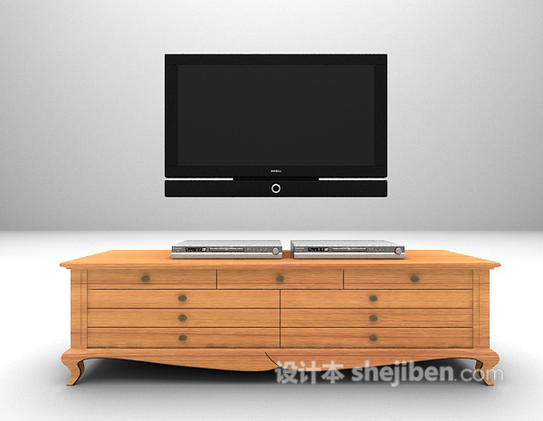 简易风格电视柜3d模型下载