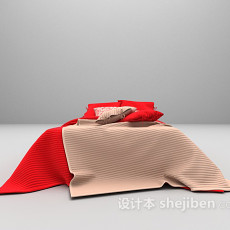 红色床3d模型下载