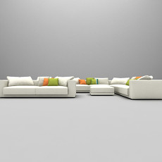白色组合沙发欣赏3d模型下载