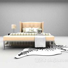 现代卧室床组合3d模型下载