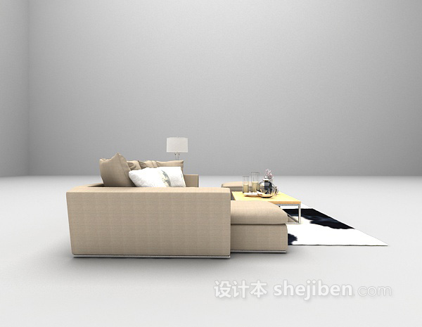 现代风格组合沙发欣赏3d模型下载