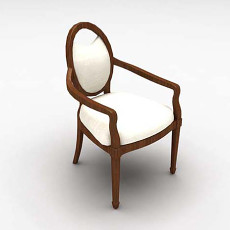 欧式新古典风格单椅3d模型下载