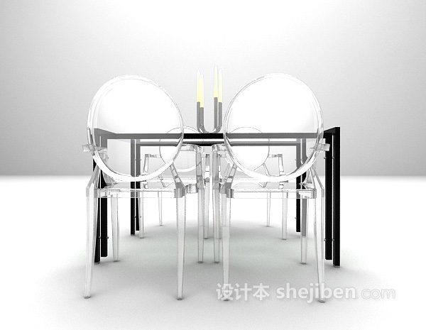 现代简约桌椅模型下载