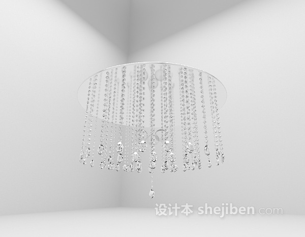 现代风格玻璃水晶吊灯3d模型下载