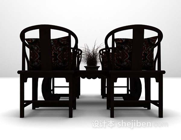 中式桌椅组合3d模型推荐