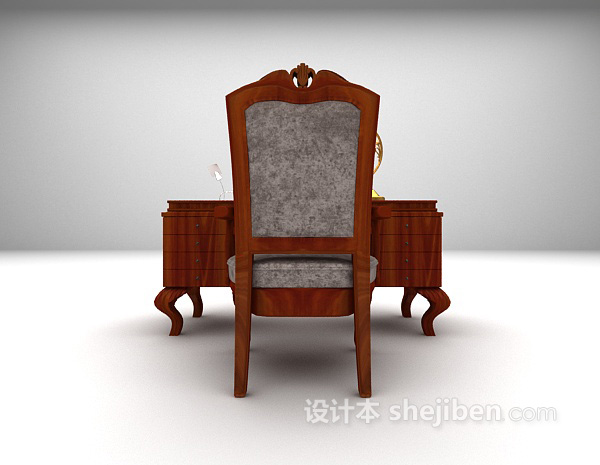 欧式桌椅组合3d模型下载