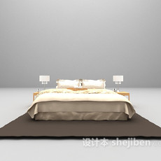 白色床3d模型下载