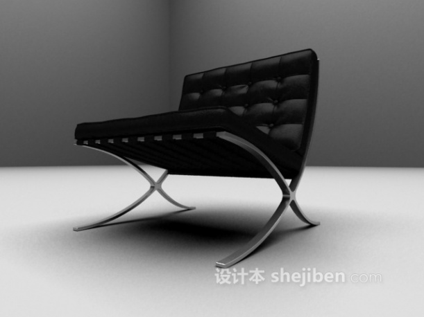 免费现代皮质金属沙发3d模型下载