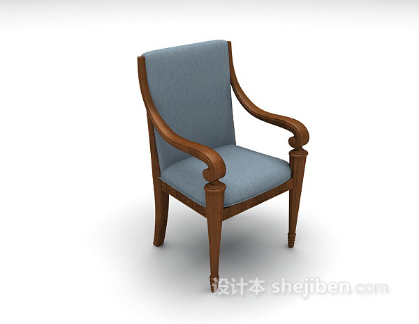新古典书椅3d模型下载