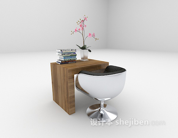现代风格小型书桌3d模型下载