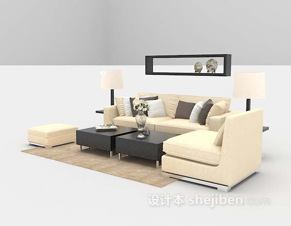 免费客厅沙发3d模型下载