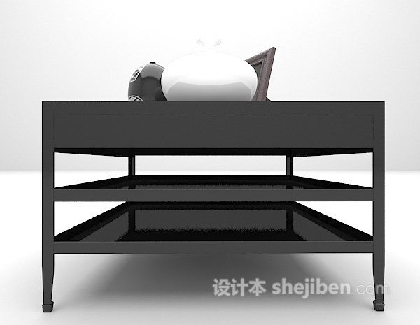 黑色床头柜3d模型下载