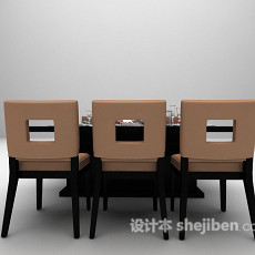 现代留人餐桌3d模型下载