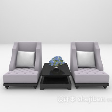 紫色沙发椅3d模型下载