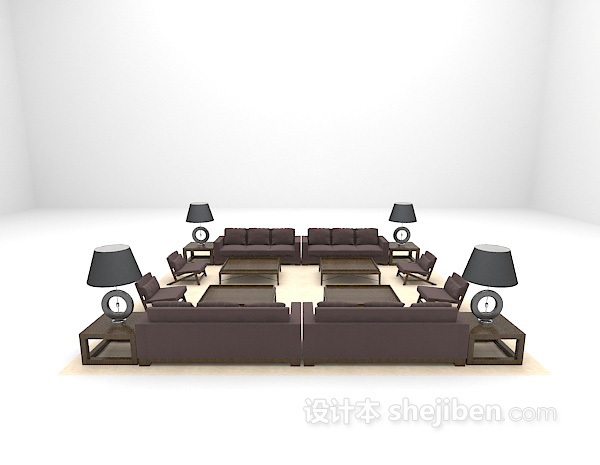 设计本组合沙发欣赏3d模型下载