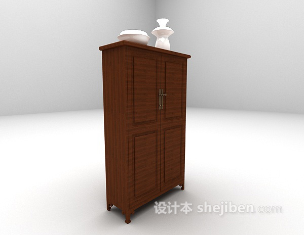 中式风格衣柜储存柜3d模型下载