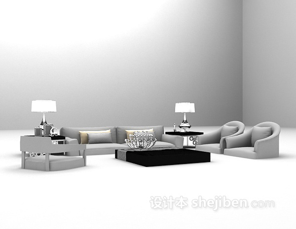免费组合沙发3d模型下载