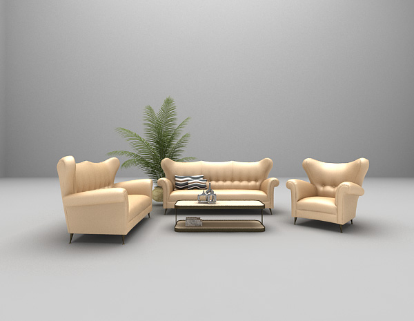 浅色现代沙发3d模型下载