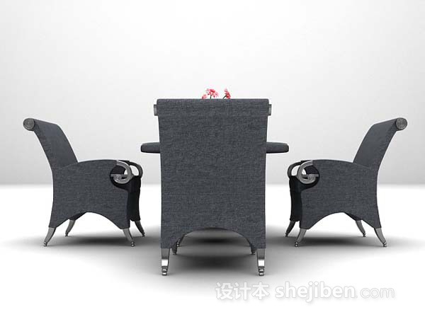 欧式桌椅组合max3d模型下载