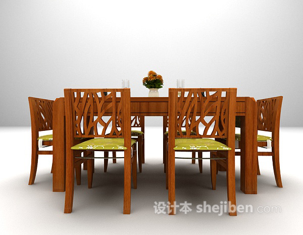 欧式木质餐桌模型推荐