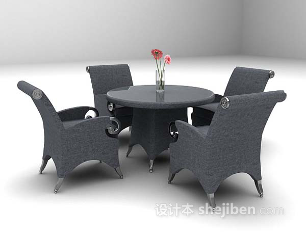 设计本欧式桌椅组合max3d模型下载