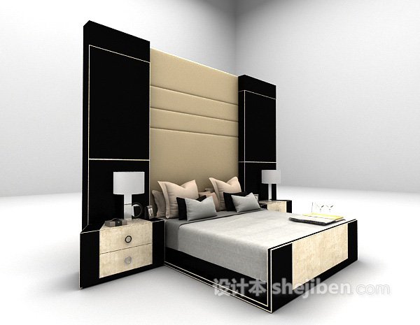 欧式风格欧式床max3d模型下载
