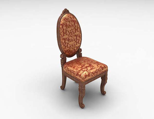 棕色欧式家居椅3d模型下载
