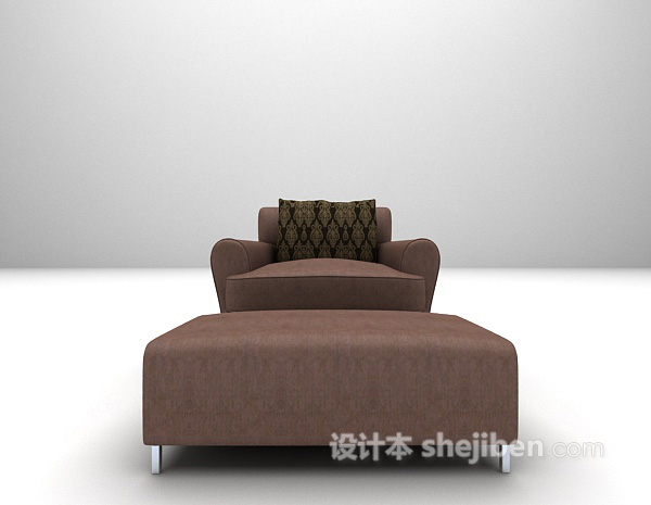 欧式皮沙发3d模型下载