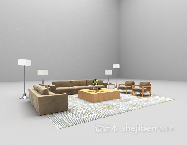 组合沙发3d模型免费下载