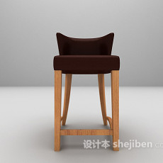 皮质吧台椅3d模型下载