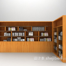 现代灰色书柜3d模型下载
